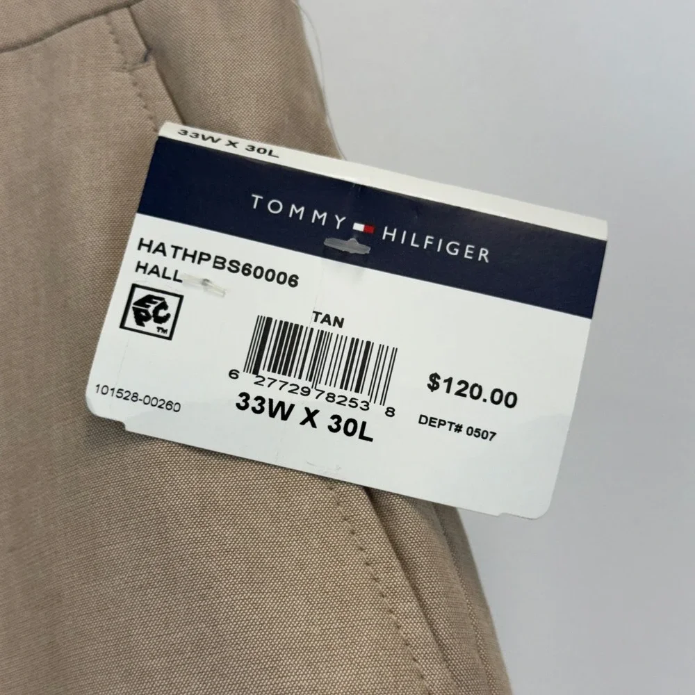 Tommy Hilfiger TH Flex Mens Tan Hall Modern Fit Suit Separate Pant 33W 30L NWT
